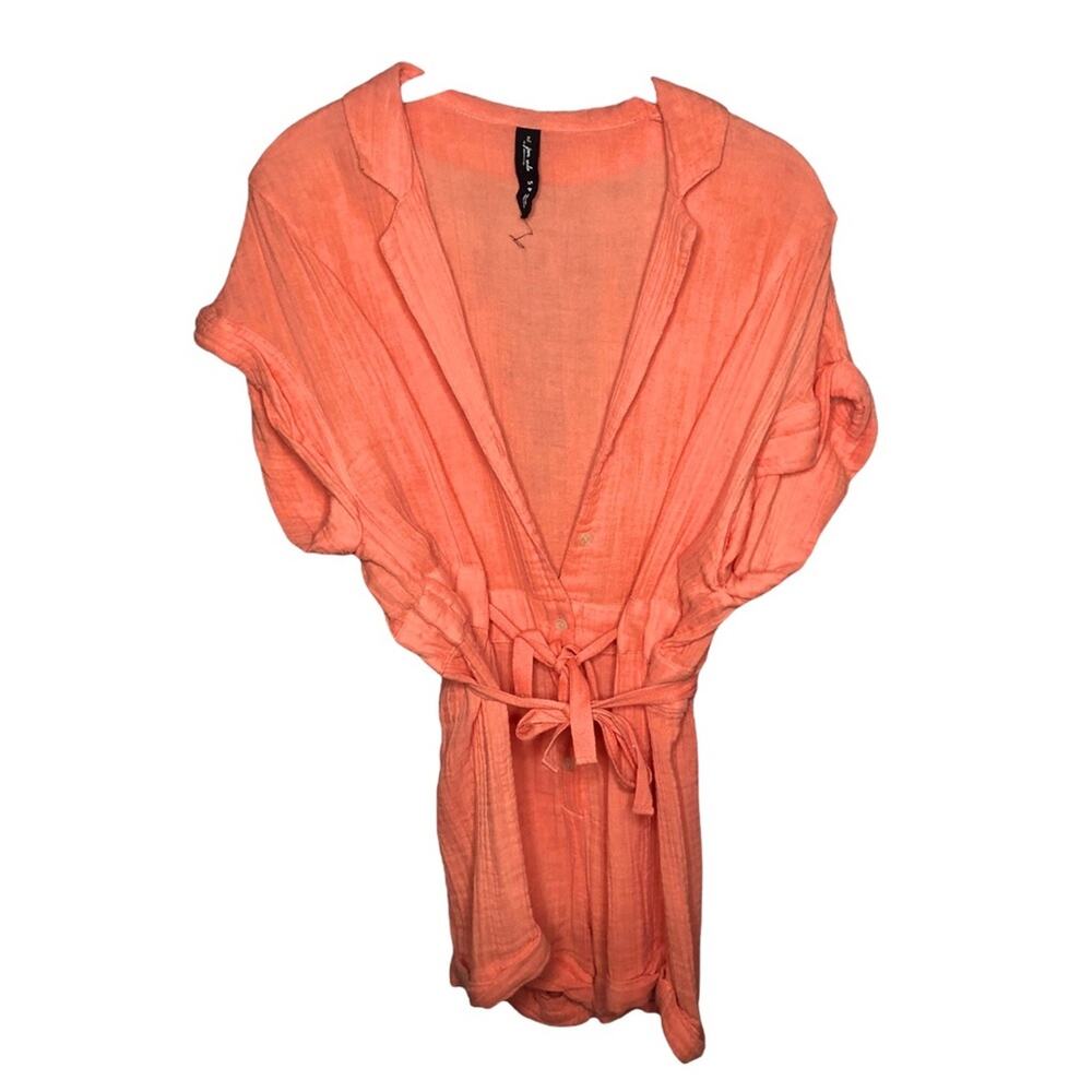 Urban Outfitters Rosie Gauze Tie Front Romper Papaya Size Small
